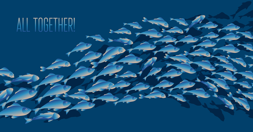 illustration of fish swimming